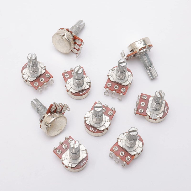 JIUWU DN A10k Ohm Mini Control Potentiometer for Electric Guitar Volume Pot (Pack of 10) - Image 4